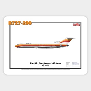 Boeing B727-200 - Pacific Southwest Airlines (Art Print) Sticker